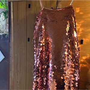 A New Day Gold Pink Sequin Maxi Skirt